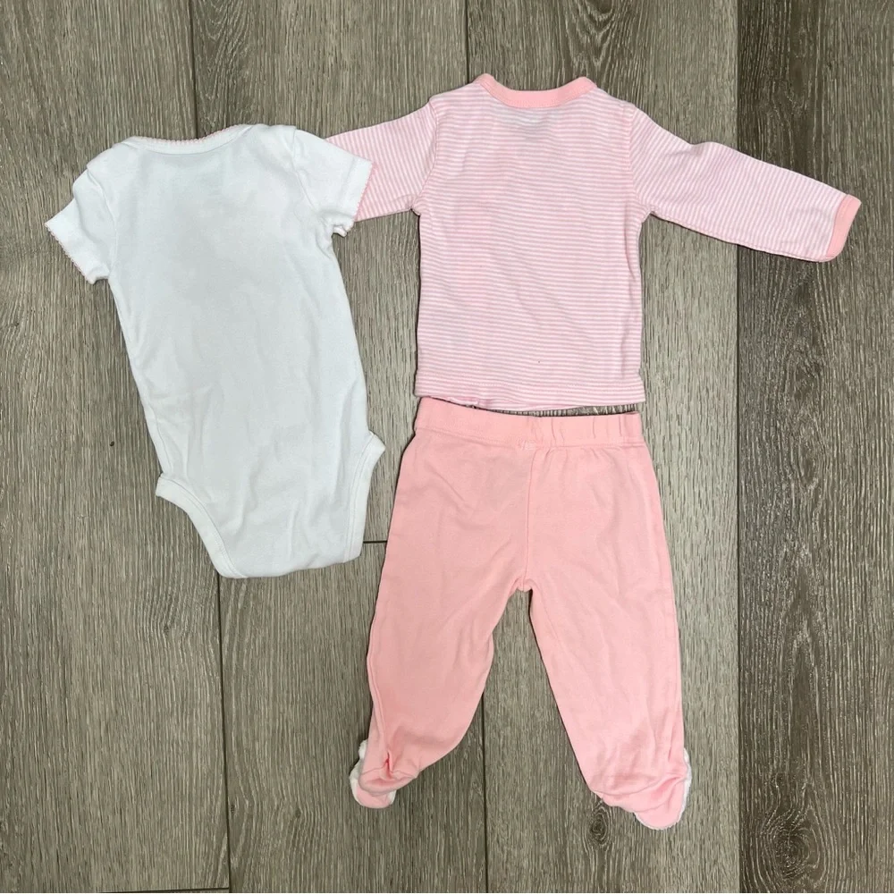 CARTERS 3PC POLAR BEAR LONG SLEEVE SHIRT BODYSUIT PANTS OUTFIT 6MO